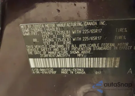 2018 Toyota Rav4 Xle from USA, damaged, VIN 2T3RFREV7JW829174